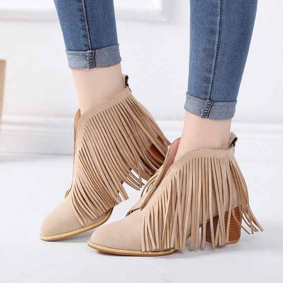 Beast Fashion Shoes - Beast Fashion Boho Fringe Booties